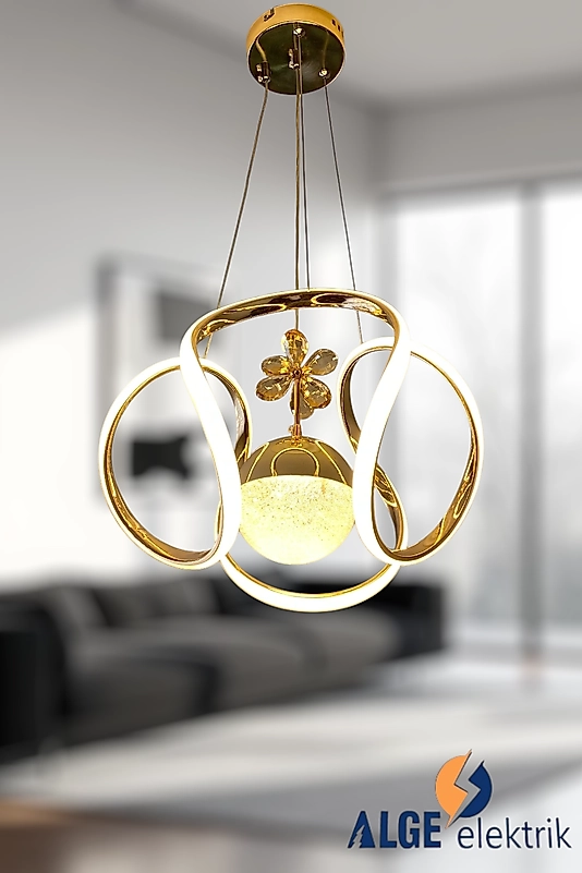 Elips Tek Top Gold Led Avize