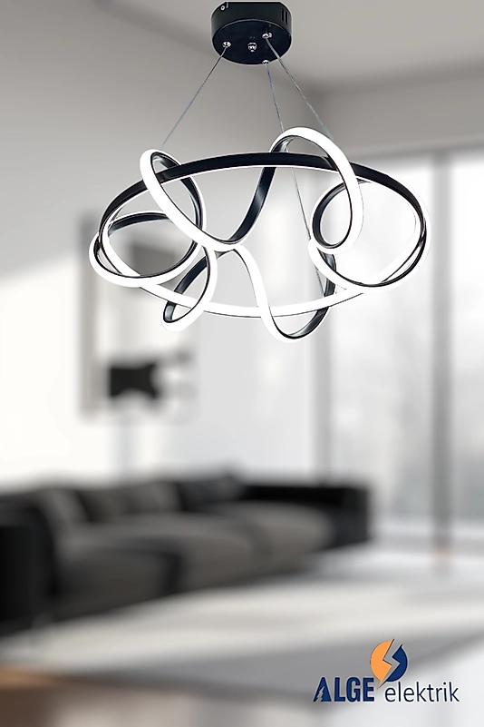 Kuzey Siyah Led Avize