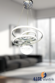 Spiral Tek Top Krom Led Avize