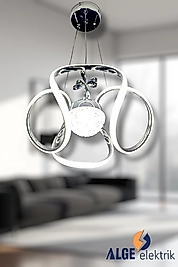 Elips Tek Top Krom Led Avize