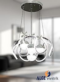 Elips 4 Top Krom Led Avize