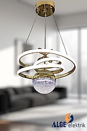 Spiral Tek Top Gold Led Avize